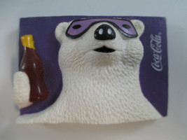 Coca-Cola Refrigerator Magnet Vintage 3D Arjon 1990s Polar Bear with Ski Goggles - £2.12 GBP