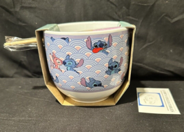 Disney Stitch 16 oz Noodle/Ramen Ceramic food Bowl cup With Chopsticks A... - $33.92