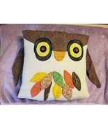 Decor Pillow Owl Patchwork Whimsical Handmade  - £23.21 GBP