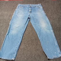 Dickies Carpenter Jeans Men 36x30 Blue Dungaree Fit Pants Workwear Distr... - £18.16 GBP
