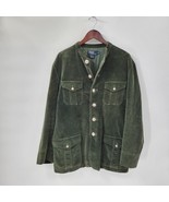 VTG Polo Ralph Lauren Mens Corduroy Military Jacket L Green Lion Crest M... - $224.04