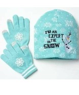 Frozen Elsa Olaf Winter Hat &amp; Gloves Set Disney Blue 2 Pc $30 NWT- OS - $14.85