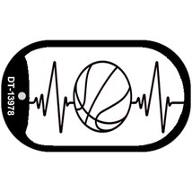Basketball Heart Beat Novelty Metal Dog Tag Necklace - £12.74 GBP