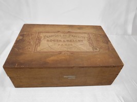 Antique 1889 FABRIQUE DE PARFUMS DE ROGER &amp; GALLET PARIS WOOD BOX ADVERT... - $98.99
