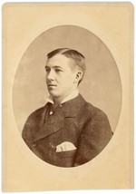 Circa 1800&#39;S Cabinet Card Dapper Young Man Suit Coat Schadee Northampton Ma - £7.57 GBP