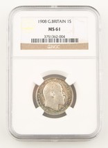 1908 Grande-Bretagne Shilling Pièce Argent MS-61 NGC Edward VII England ... - $12,295.72 MXN