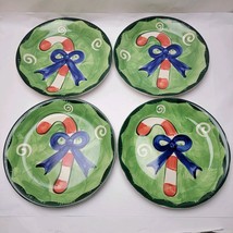 Studio 33 Hand-Painted Christmas Plate Candy Cane Red Green 11&quot; Xmas Hol... - €8,99 EUR