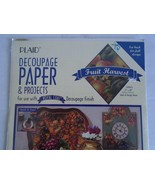Plaid Fruit Harvest Decoupage Paper 1441 Projects Fall Autumn Vintage 19... - $12.32 CAD