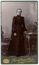CIRCA 1903 CDV Swedish Woman Black  Dress Thure Appelblad Husqvarna Sweden - £7.46 GBP