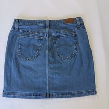 Lee Regular Fit Women’s Blue Mid-Rise Denim Skort Measured Waist 32" image 2