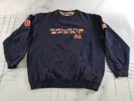 Vintage Mike Malone Sport Crewneck Sweatshirt Mens 2XL Navy Blue Y2K Hip... - $49.49