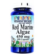 450mg Red Marine Algae 100 Capsules Seaweed Fucoidan 900mg per 2 Caps - £9.76 GBP