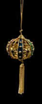 Jeweled Christmas Ornament Ball Hanging Chain Gold 8 Point Star Cloisonne - $37.22
