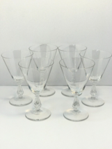 Set of 6 Bryce Crystal Art Deco Design Cut Glass Stem Wine Water Goblet Vintage - £58.26 GBP