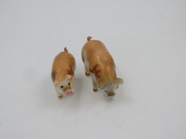 Vintage Bone China Miniature Pig Hog Family of Two Japan - $12.82