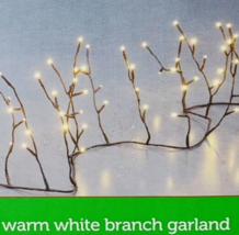 Warm White Mini Lights Branch Garland 60 Count LED 3 Function Wedding Va... - £16.34 GBP