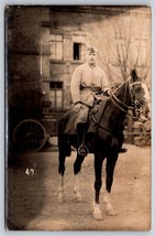 Military Man In Uniform On Horseback Postcard RPPC - £15.69 GBP