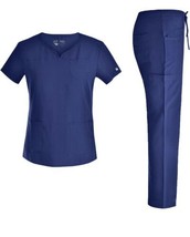 Navy V-Neck Scrubs Set Size De Pandamed Stretch - £21.92 GBP