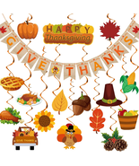 Thanksgiving Party Decorations,Pre-Assembled Give Thanks Banner Set for ... - $13.11