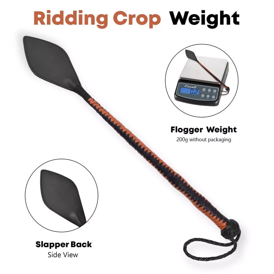 Leather Horse Whip Crop for Equestrian Horses 23 Inches Riding Crop Cowhide - $17.75
