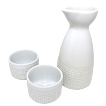 Lot of Sake Pitcher & 2 Mini Cups World Market White - £15.92 GBP