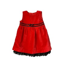 George GIrls Infant Baby Size 24 months Red Black Velvet Sleeveless Jump... - £10.92 GBP