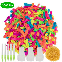 1000 pcs Water Balloons for Water Fighter, with 1000 Seal Bands 3 Fill Nozzle - £11.12 GBP