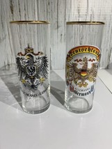 German Deutschland Souvenir Schnapps Glass Lot of 2 Bockling Gold Rimmed - £23.19 GBP