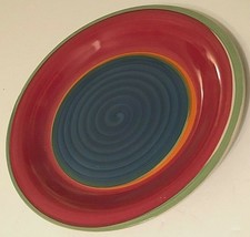 Royal Norfolk Contemporary Red Blue Swirl Circles Ceramic Dinner Plate 10.5&quot; - $9.28