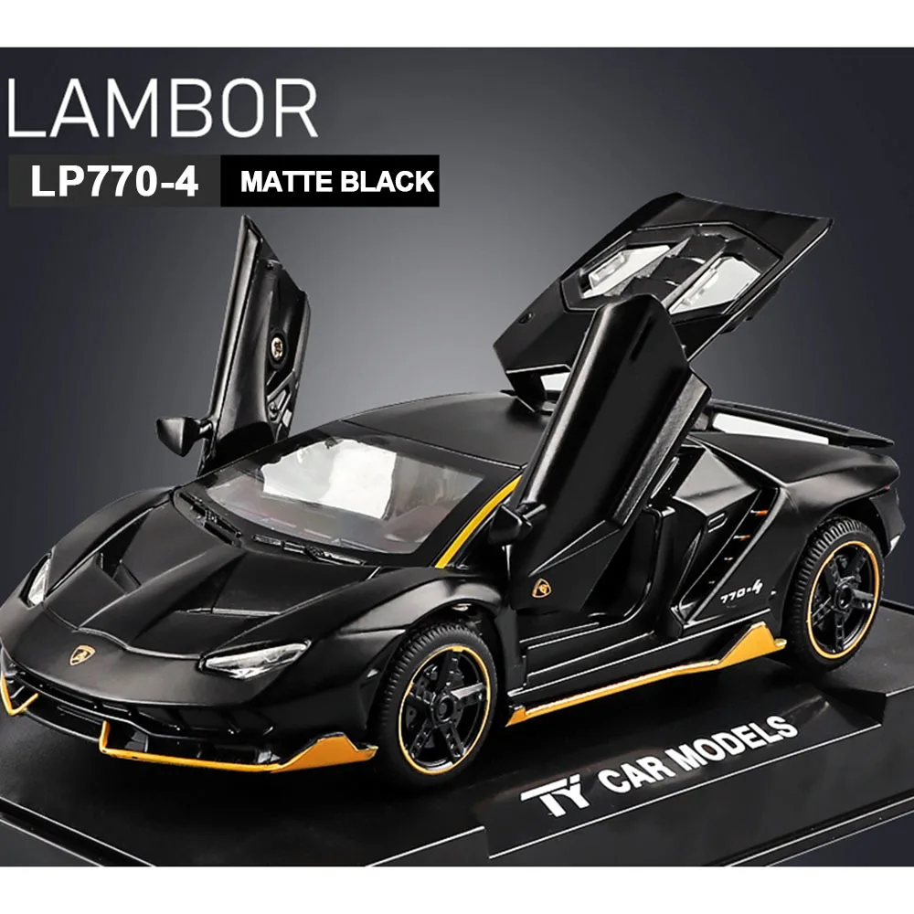 1/32 Cars Toys Auto To Scale Lambor LP770 Diecast Model Alloy Autos -matte black - £16.67 GBP