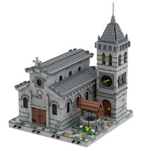 Medieval Church with Interior Modular Building Blocks Set DIY Model Bricks Toys - £166.58 GBP