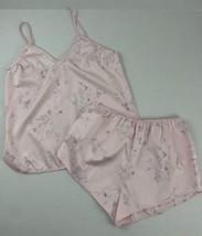 Vintage Miss Diva Women&#39;s M Camisole Cami &amp; Tap Panty Set Pink Floral 2pc - £26.16 GBP