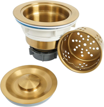 LQS Kitchen Sink Drain Strainer Assembly, Sink Drain 304 Stainless Steel with Re - £23.58 GBP