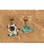 Small Metal Kitty w/Ball of Yarn Charms *New/Unused* DTC - $227.89 MXN