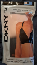 2-Pack DKNY Size Medium Wireless Microfiber Plunge Bra Large Black Nude NEW - £14.99 GBP