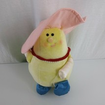 Vintage AVON Somersaults Toy Miss Pear Fruit Plush 1985 Yellow Easter Pearls Hat - £13.48 GBP