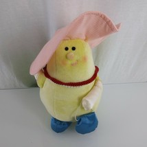 Vintage AVON Somersaults Toy Miss Pear Fruit Plush 1985 Yellow Easter Pearls Hat - £13.65 GBP