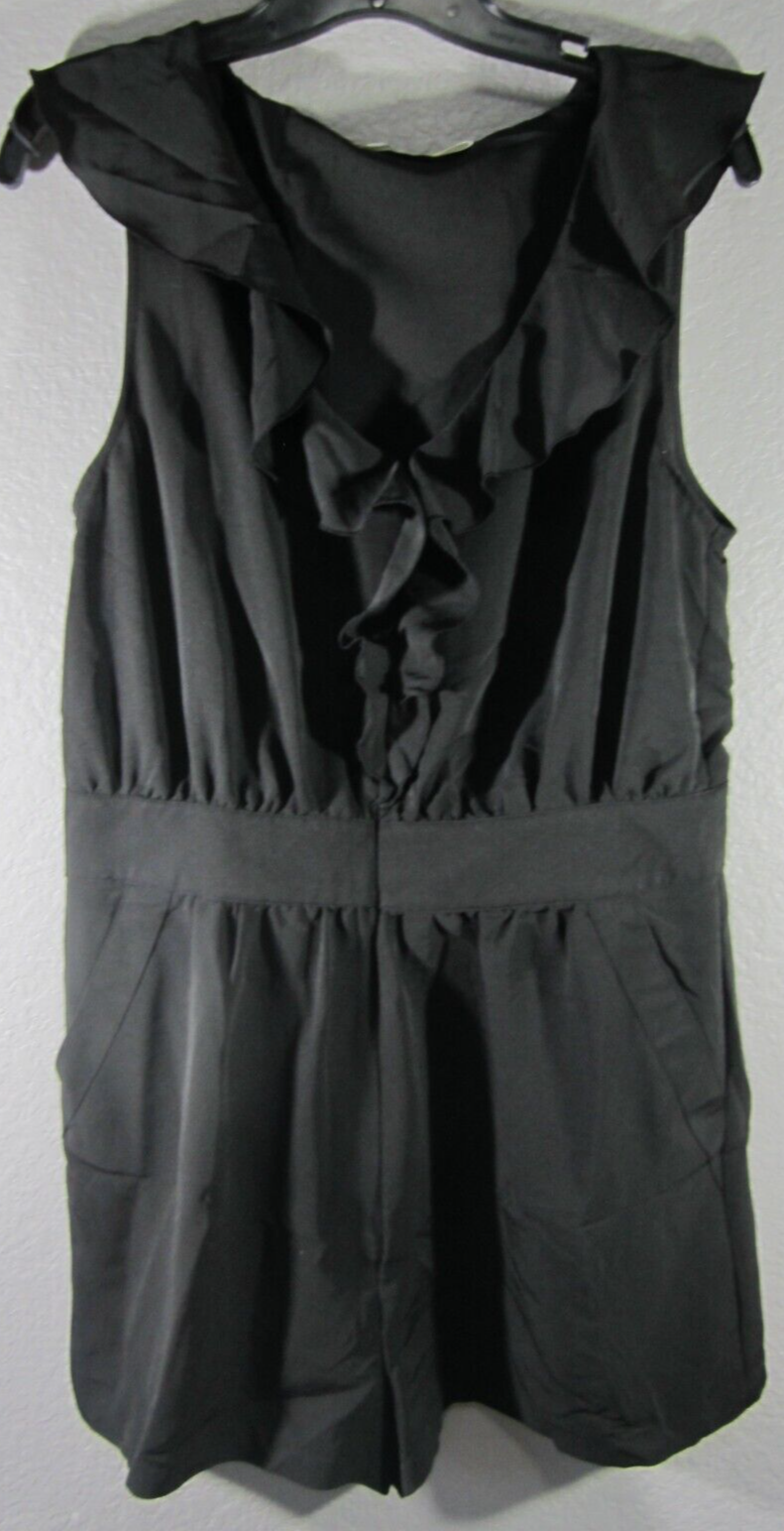 Primary image for Pins & Needle Black Ruffle Sleeveless Romper Jumpsuit Shorts Size 12 Medium