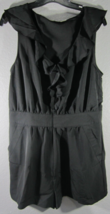 Pins &amp; Needle Black Ruffle Sleeveless Romper Jumpsuit Shorts Size 12 Medium - £11.90 GBP