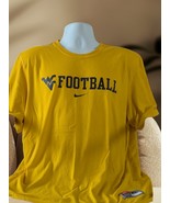 West Virginia Mountaineers Football Tee Shirt Mens XL Yellow NCAA Dri Fit  - $26.88 CAD