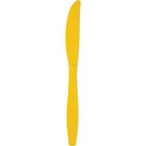 School Bus Yellow Heavy Duty Plastic Knives 24 Per Pack Tableware Supplies - $10.99