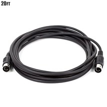 20Ft 5 Pin Midi Din Male To Male Plug Pc Computer Music Audio Cable Cord... - £26.50 GBP