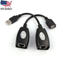 USB Over RJ45 Ethernet LAN Cat5e/6 Cable Extension Extender Adapter Set - $17.99