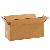 25 Pack of Long Corrugated Cardboard Boxes, 10&quot; L X 4&quot; W X 4&quot; H, Kraft, - £33.46 GBP