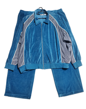 Irvine Park 4X Blue Velour Tracksuit Jacket Pants Large 90s Hip Hop Vtg. - £84.99 GBP