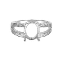 925 Plata de Ley Semi Soporte Anillo 8 X 10MM Ovalado en Blanco - $30.82