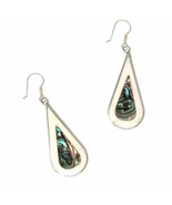 Global Crafts Handcrafted Taxco Alpaca Silver &amp; Abalone Teardrop Earring... - £22.14 GBP+