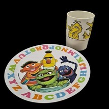 Vintage 1977 Sesame Street 8&quot; Plate &amp; Big Bird Cup Artisan Ware Muppets ... - $182.12 MXN
