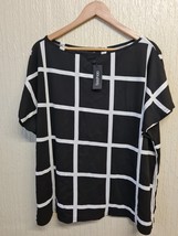 Boohoo Ladies Plus Grid Print Oversized Tshirt Multi Size 22uk Express Shipping - £15.58 GBP