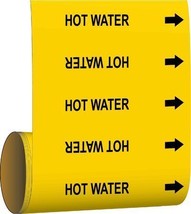 Brady 41510 Pipe Marker,Hot Water,Yellow, 41510 - £109.50 GBP